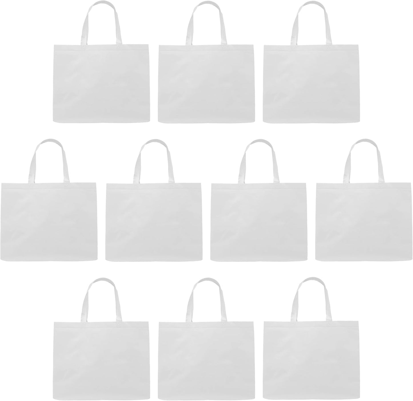 Jumbo Sized Tote Bags Set of 10 - Reusable Grocery Bags