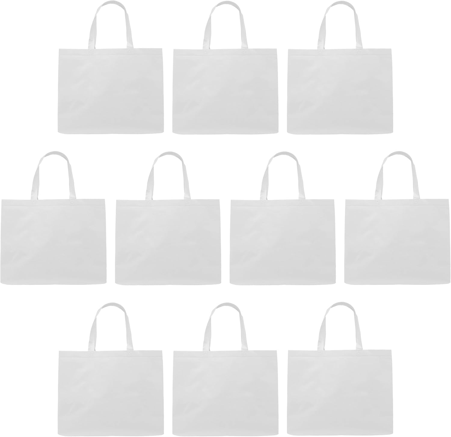 Jumbo Sized Tote Bags Set of 10 - Reusable Grocery Bags
