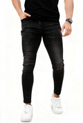 GINGTTO Men's Skinny Jeans Stretch Ripped Tapered Leg (Style CQ8W)