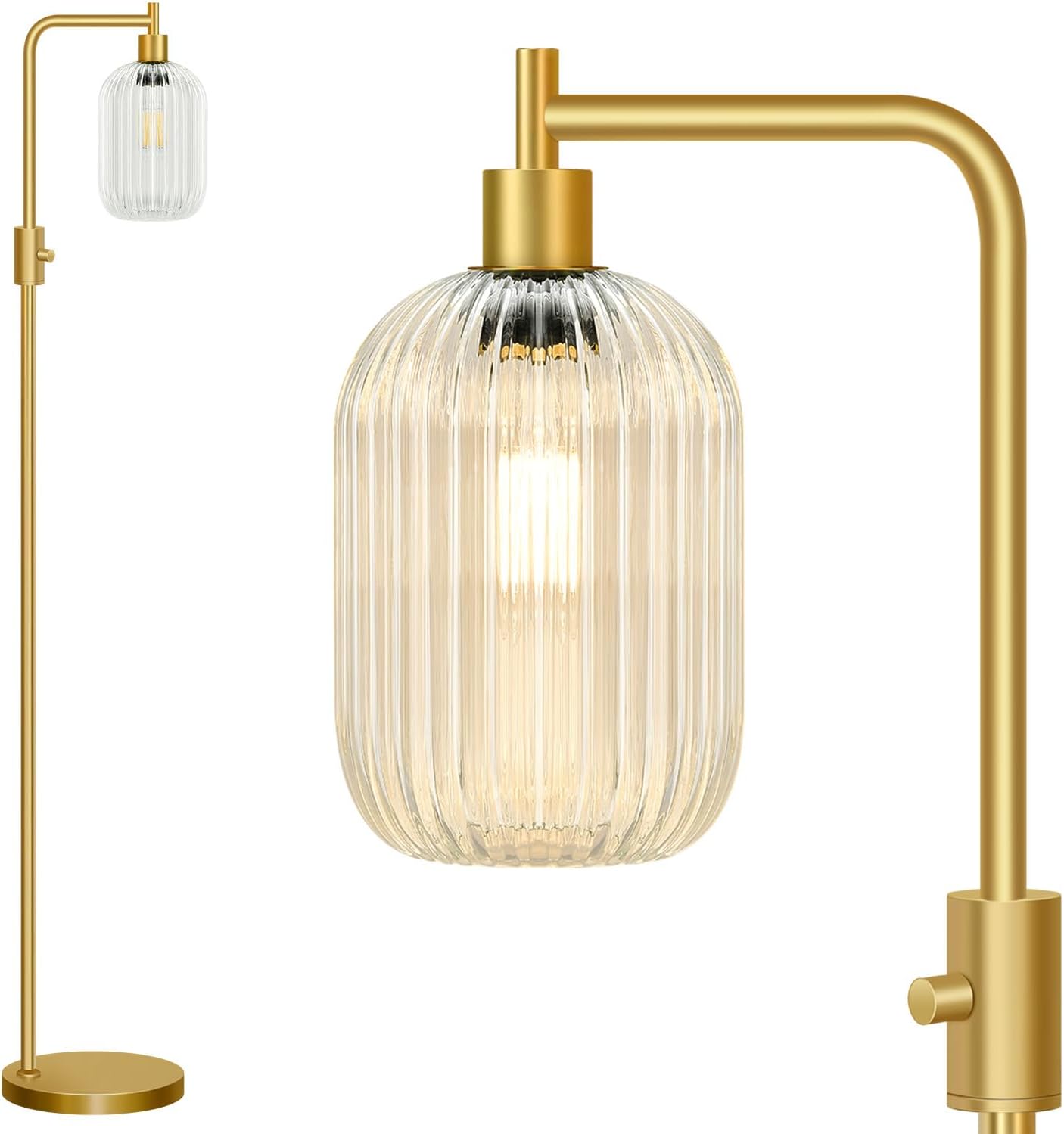 Upgraded Dimmable Glass Floor Lamp for Modern Living Spaces