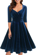 Elegant Velvet Long Sleeve Midi Dress for Formal Occasions