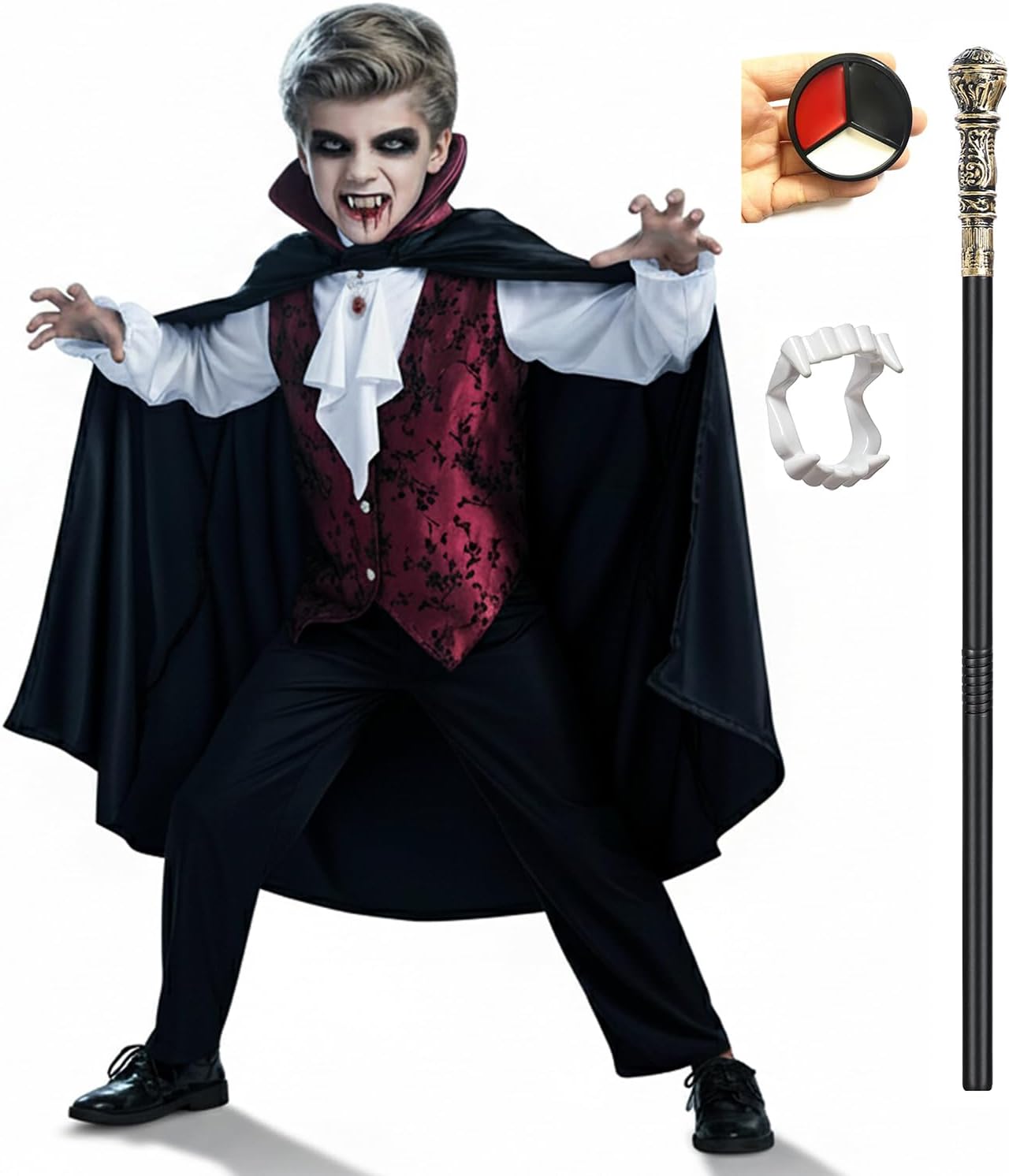 Scary Vampire Costume for Kids - Gothic Halloween Outfit