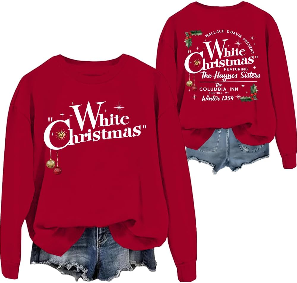 Cozy White Christmas Sweatshirt - Festive Crew Neck