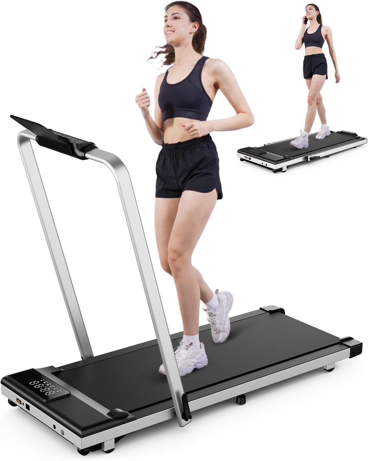 DeerRun 3 in 1 Walking Pad Treadmill for Home Office Use