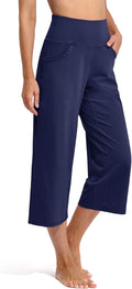 Promover Capri Pants for Women Wide Leg Yoga Cropped Pants wide-legged