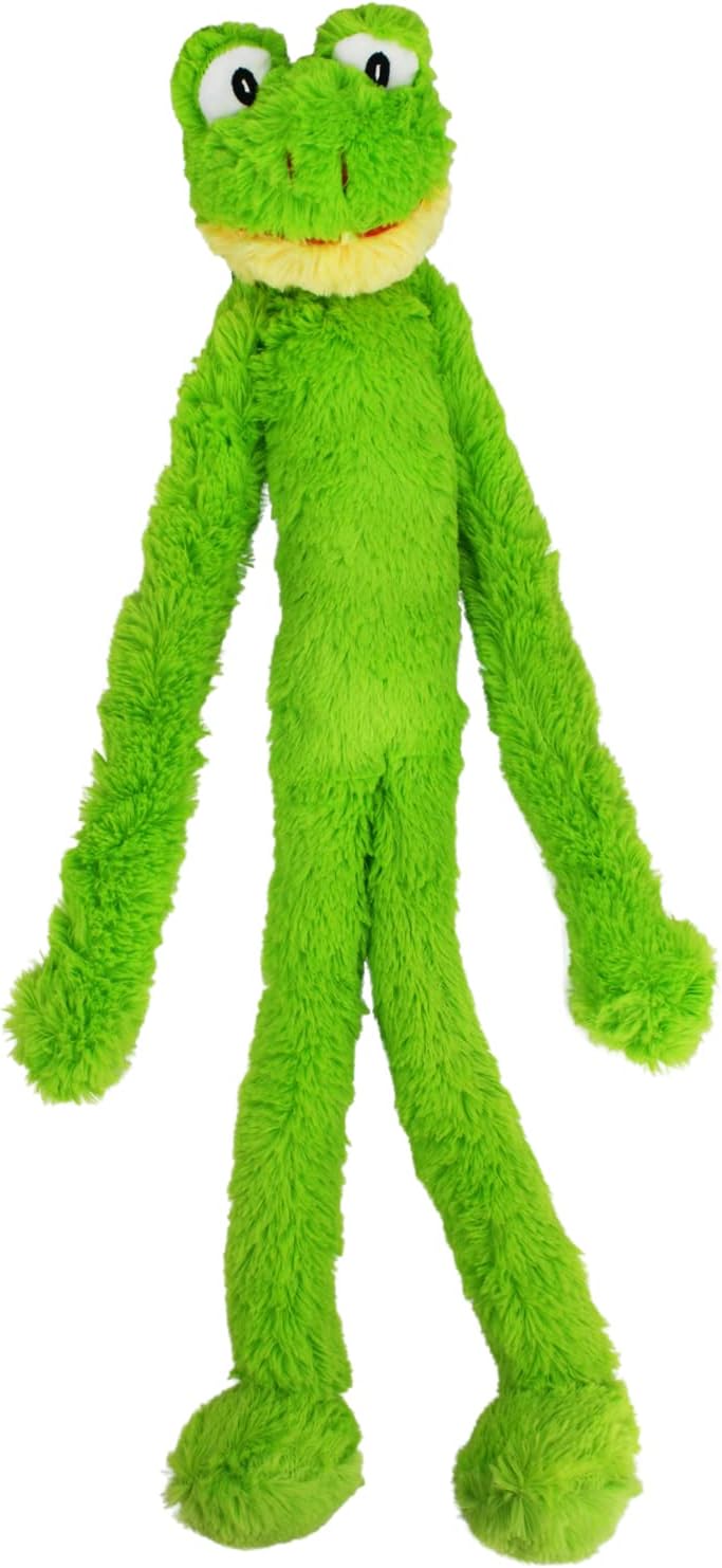 XXL Green Frog Plush Dog Toy for Large Breeds