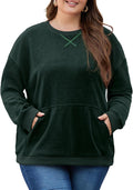 Women Plus Size Corduroy Sweatshirt Oversized Crewneck - Cozy Fall