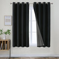 Blackout Curtains 52W x 63L 2 Panels Burgundy - 100% Light Block