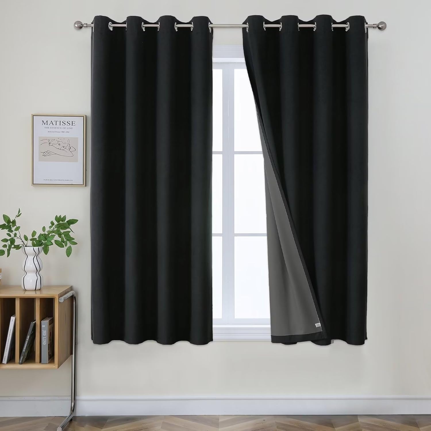 Joydeco Blackout Curtains 63 Inches Long for Total Privacy