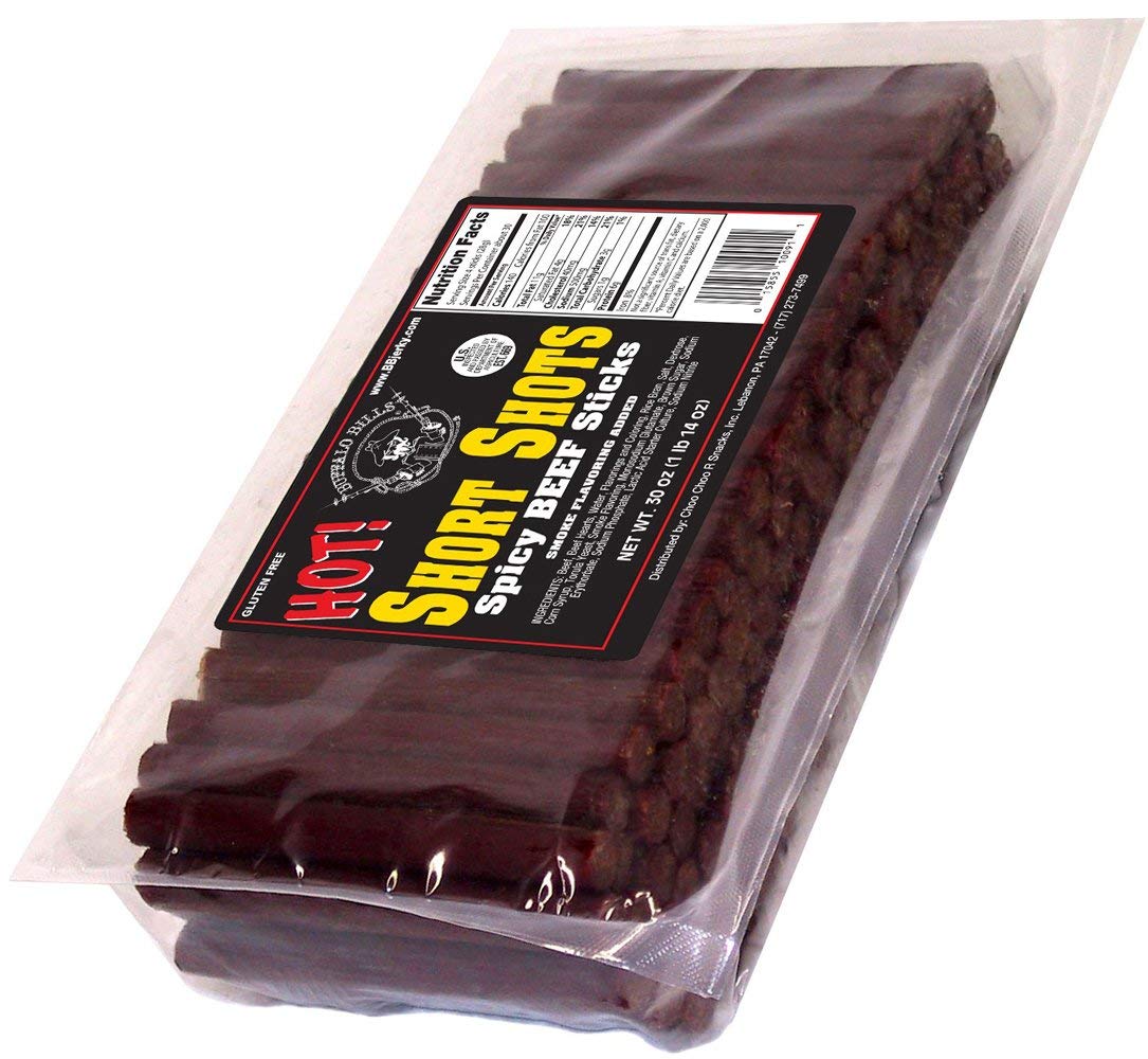 Buffalo Bills Hot Short Shots - 120 Spicy Beef Sticks in 30oz Bag