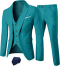 YND Men's Slim Fit 3 Piece Suit One-Button Jacket Vest Pants Set