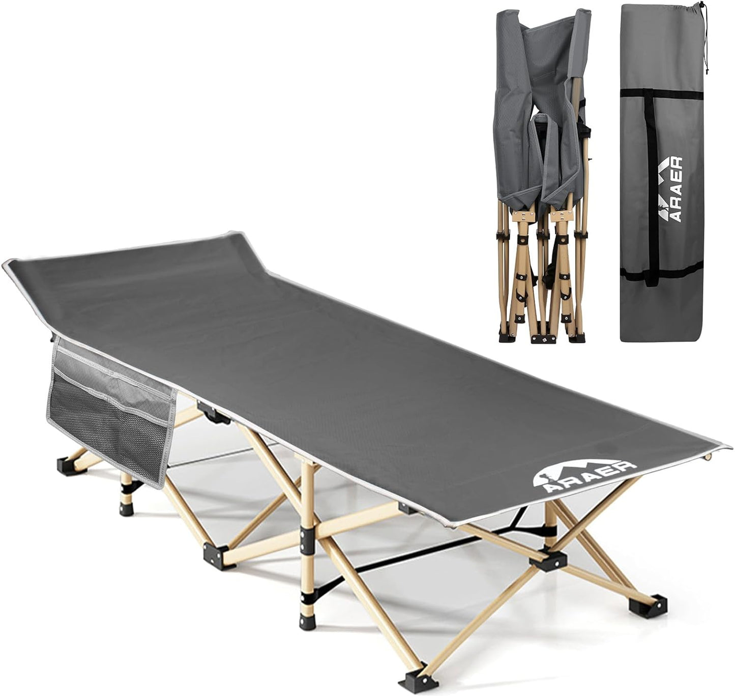 Portable Folding Camping Cot for Adults and Kids, Heavy Duty