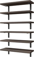 WOPITUES Wood Floating Shelves Set of 6 for Stylish Storage