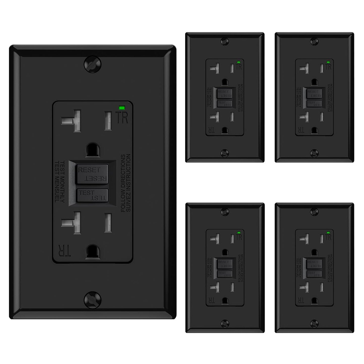 ELEGRP GFCI Outlet 20 Amp with Self-Test and Tamper Resistance