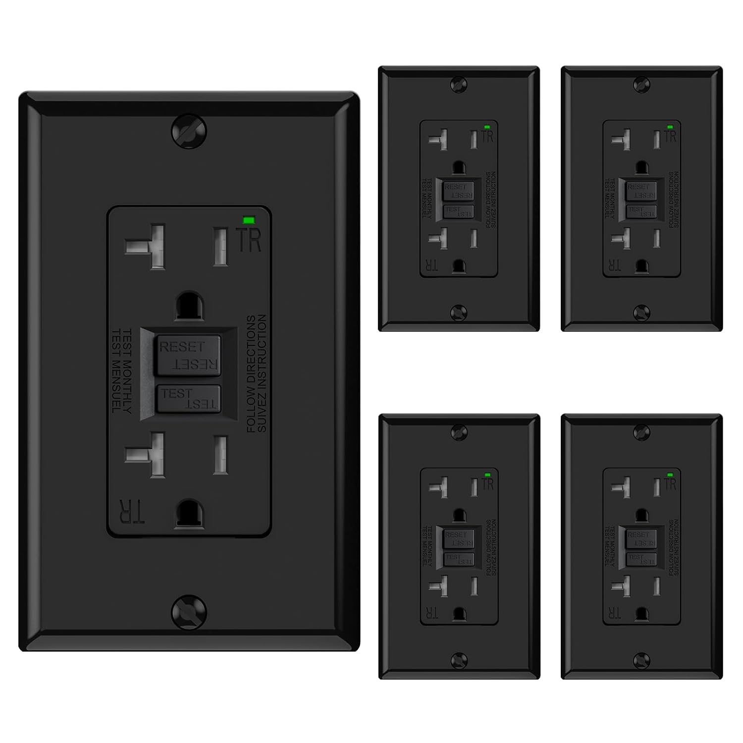 ELEGRP GFCI Outlet 20 Amp with Self-Test and Tamper Resistance