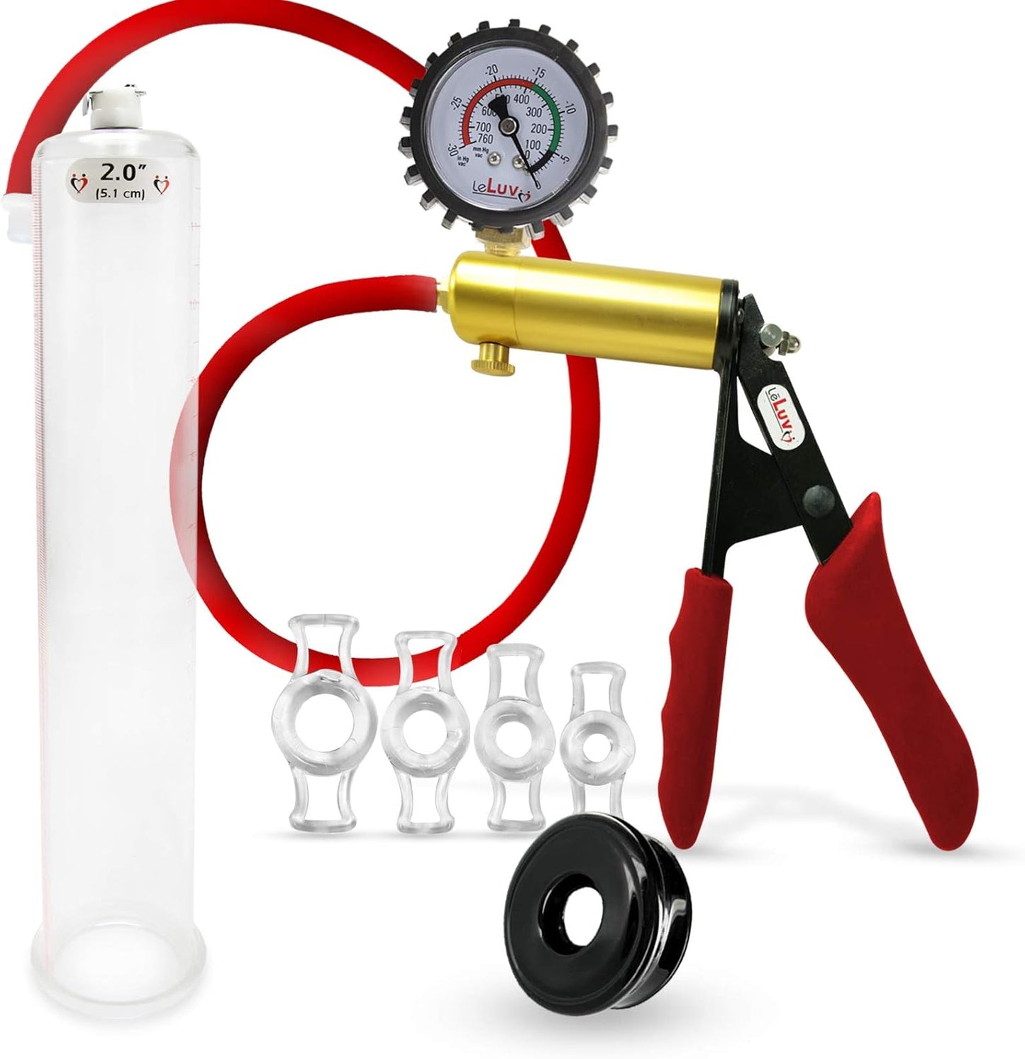 LeLuv Ultima Penis Pump Kit with Premium Silicone Grips