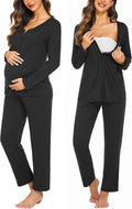 Ekouaer Maternity Nursing Pajama Set - Soft Stretch for Labor