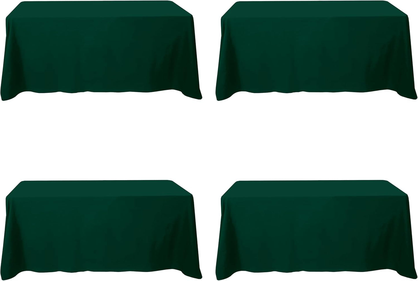Premium Hunter Green Tablecloths for 6 Foot Rectangle Tables