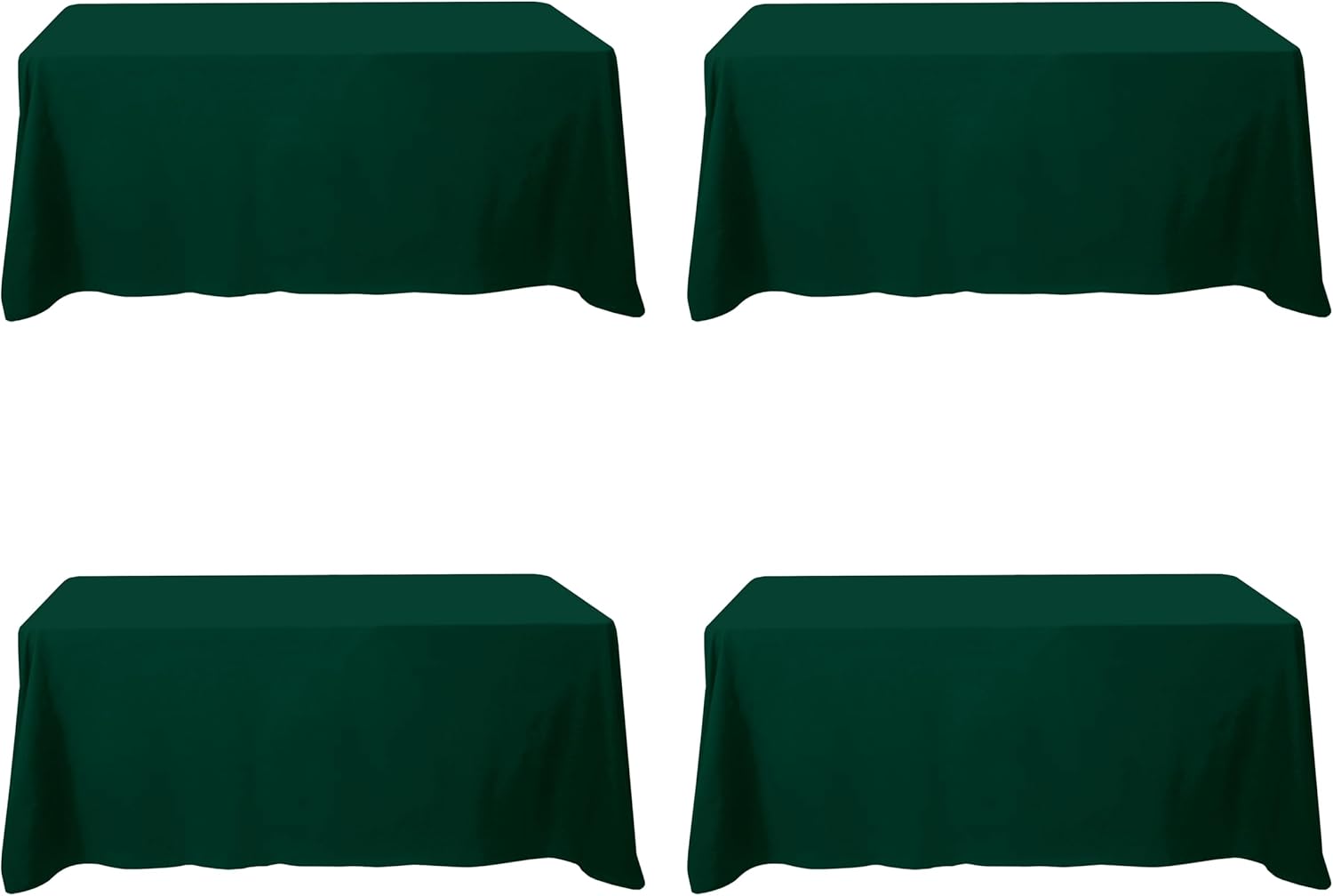 Premium Hunter Green Tablecloths for 6 Foot Rectangle Tables