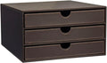 UnionBasic Leather Desktop Drawer Organizer - Compact 3-Drawer File