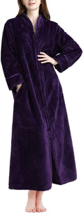 Soojun Women's Waffle Fleece Soft Zip Up Bathrobe for Comfort