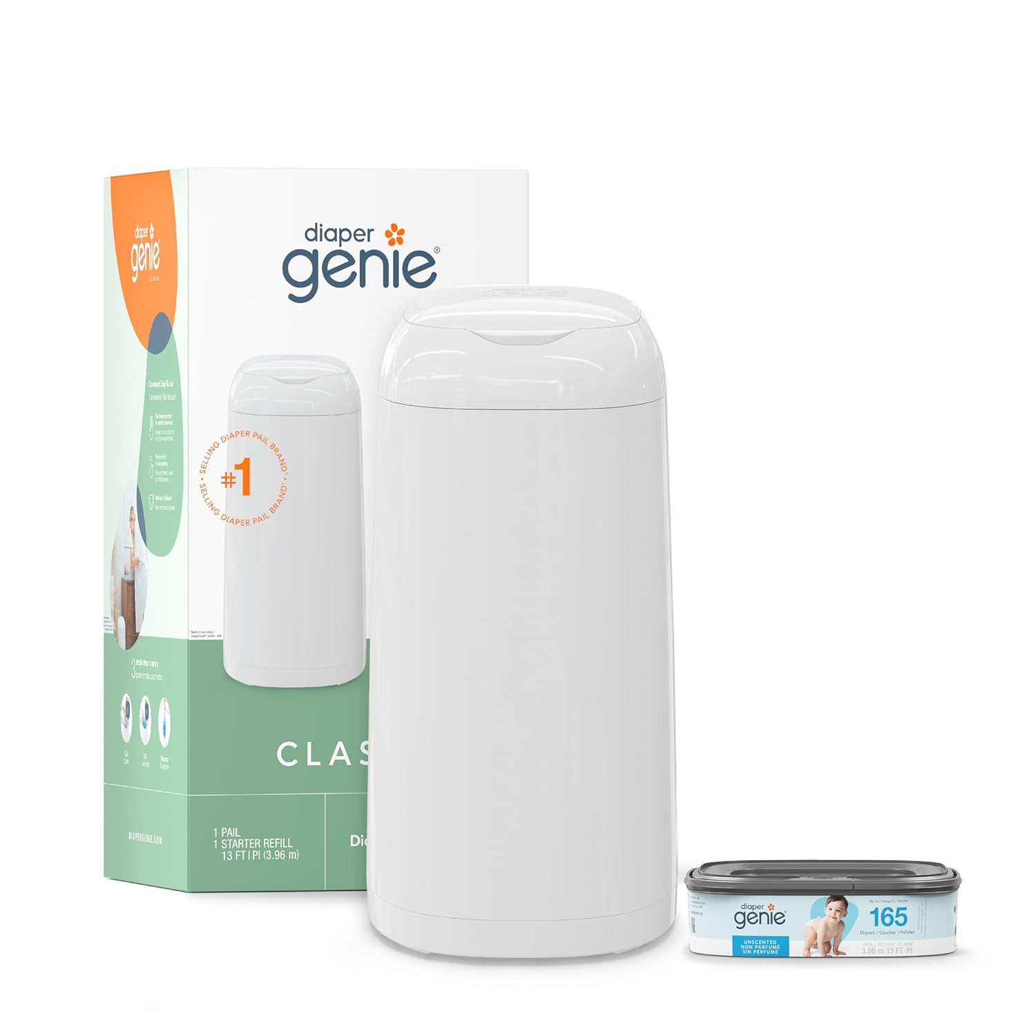 Diaper Genie Classic: Holds Up to 165 Newborn Diapers