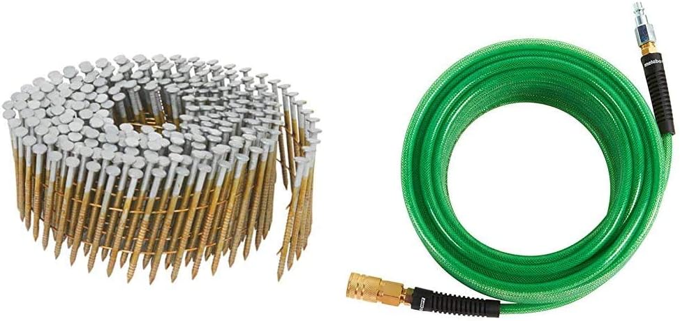 Metabo HPT Siding Nails and 50 Ft Air Hose for Professionals