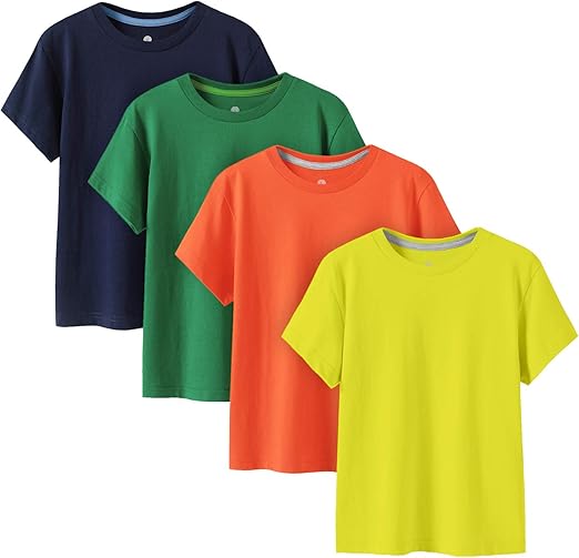 LAPASA Kids T-Shirts Short Sleeve 100% Cotton Tie Dye Summer