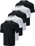 5 Pack Mens Active Quick Dry Crew Neck T Shirts - Athletic Pack