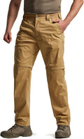 CQR Men's Convertible Cargo Tactical Pants - Zip-Off Outdoor Work