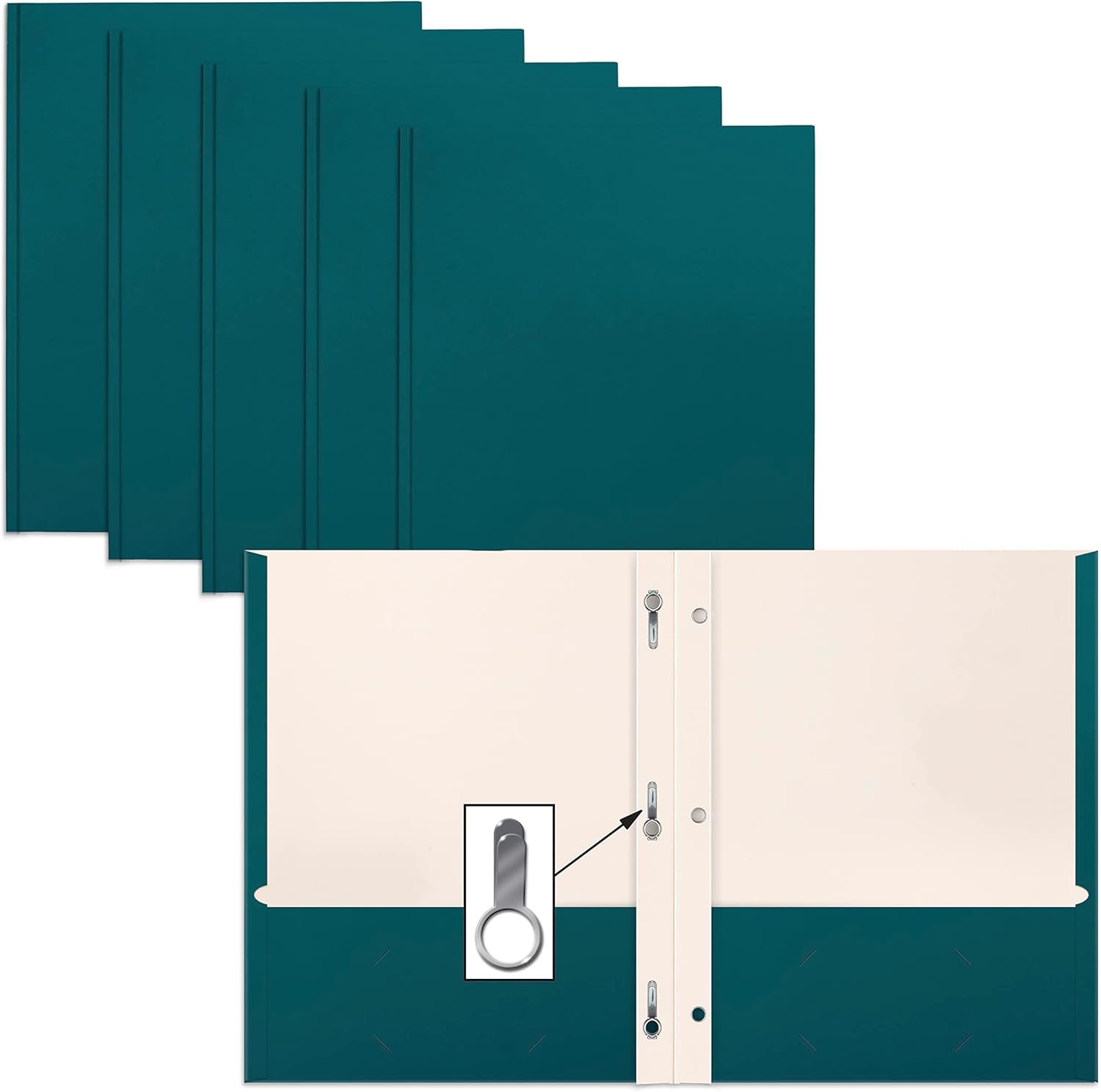 Matte Teal 2 Pocket Folders, 50 Pack