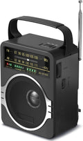 Portable AM FM Radio Bluetooth 5.0 - Rechargeable 5W Speaker