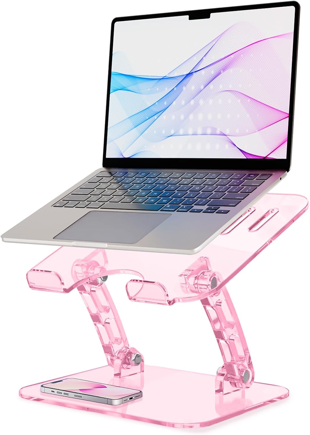 Pink Adjustable Laptop Stand | Ergonomic & Portable | HEWYIOS