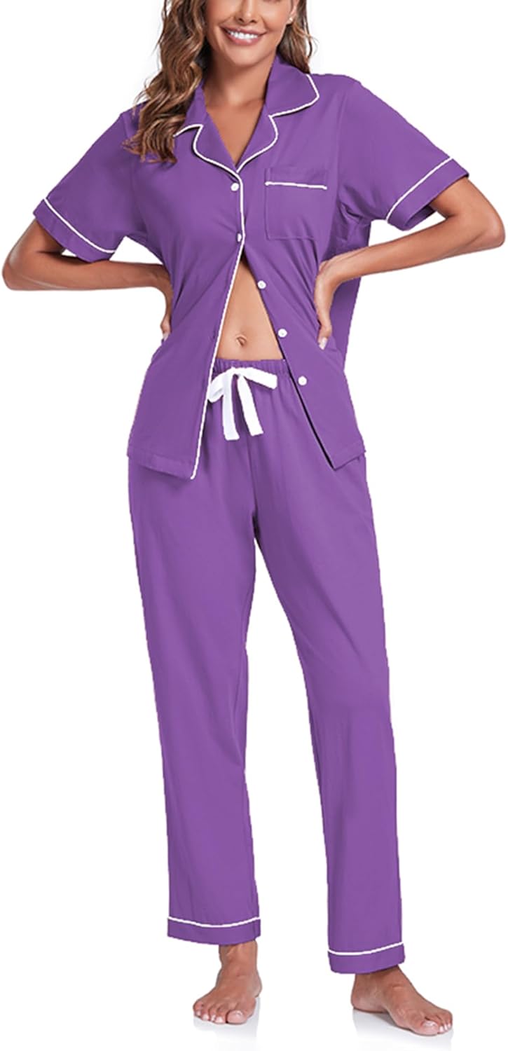 COLORFULLEAF Women's Cotton Pajama Set for Ultimate Comfort