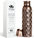 Pure Copper Water Bottle 34 Oz Antique Black - Ayurvedic Hydration