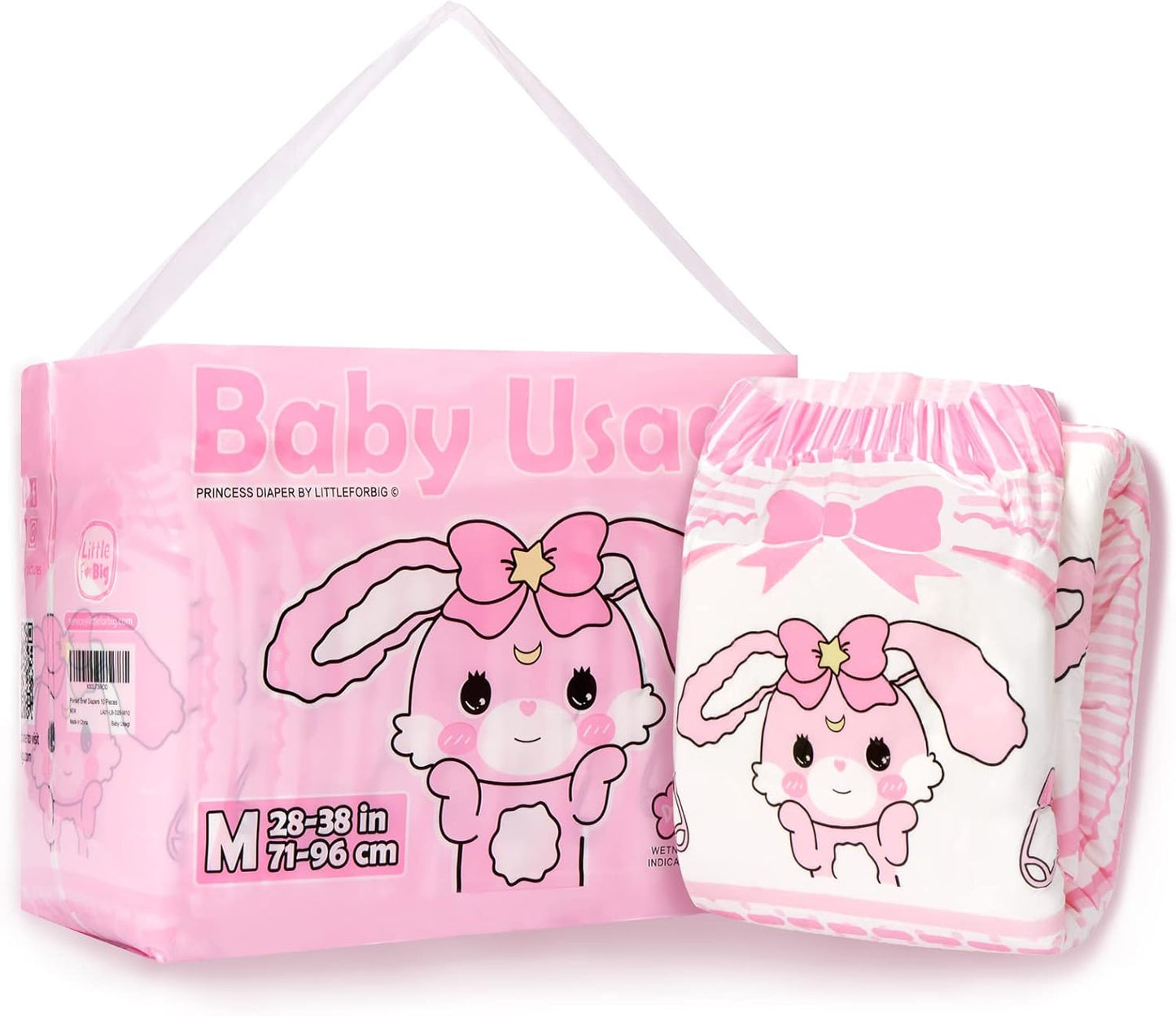 Littleforbig Baby Usagi Printed Diaper 10pcs - Comfortable Fit for Adults