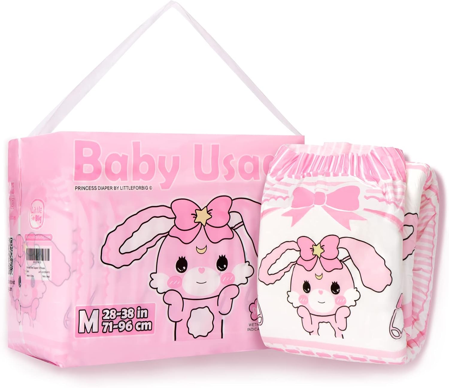 Littleforbig Baby Usagi Printed Diaper 10pcs - Comfortable Fit for Adults