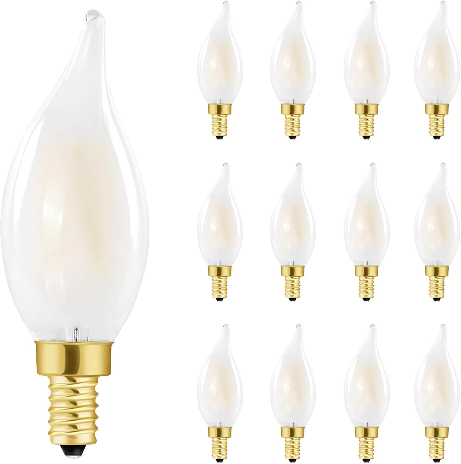 LED Frosted Candelabra Light Bulbs for Dimmable Chandelier Use