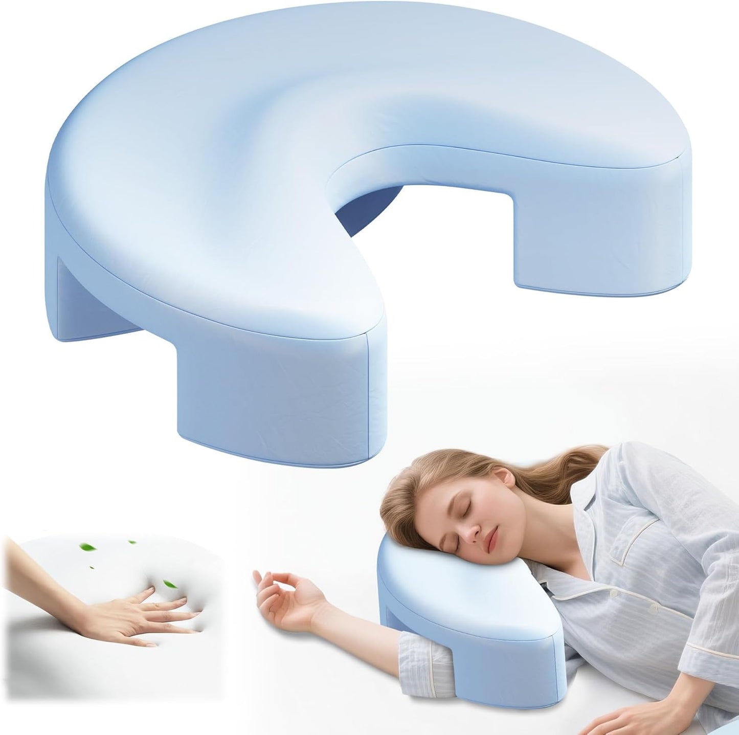 Side Sleeper Pillow with Arm Holes for Neck and Shoulder Relief