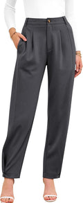 Work Pants Women Business Casual High Waist Tapered Slacks