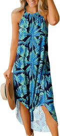 For G and PL Women's Summer Halter Side Slit Maxi Dress - Beach Ready