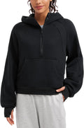 CRZ YOGA Fleece Lined Half Zip Hoodie - Cozy Oversized Pullover