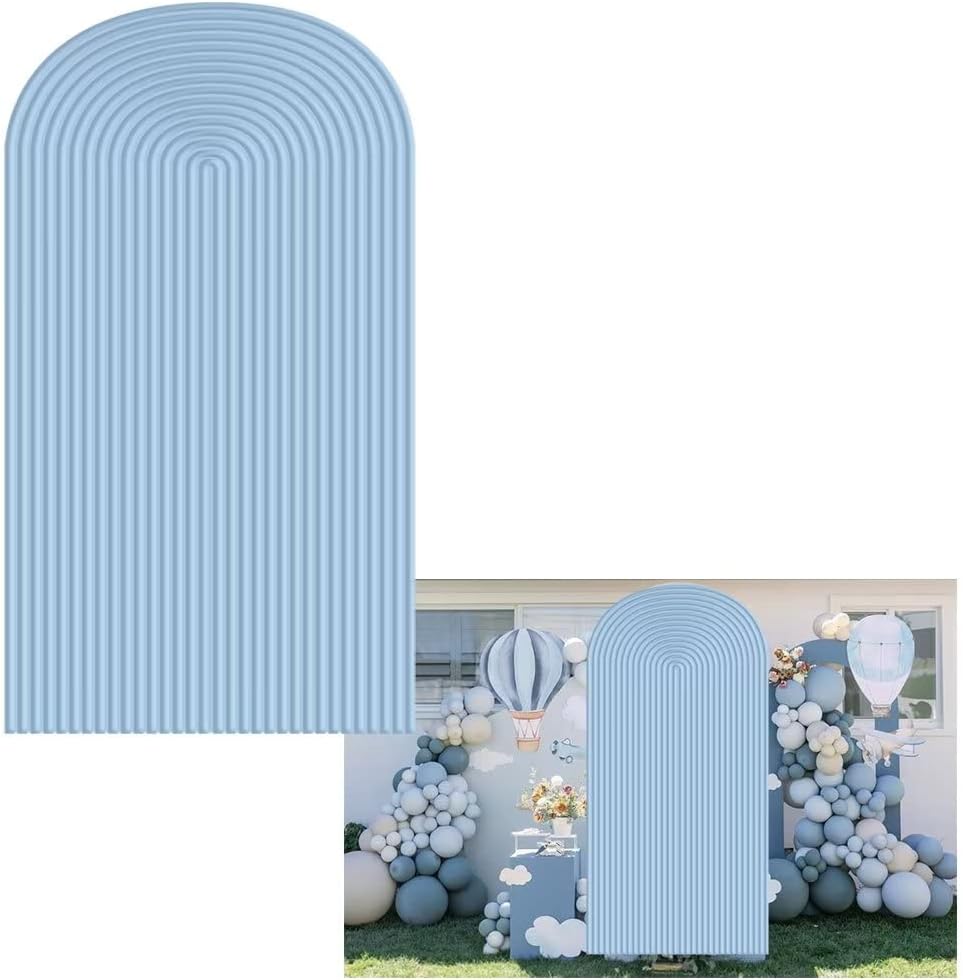 HUAYI Blue Ripples Pattern Arch Backdrop Cover for Events