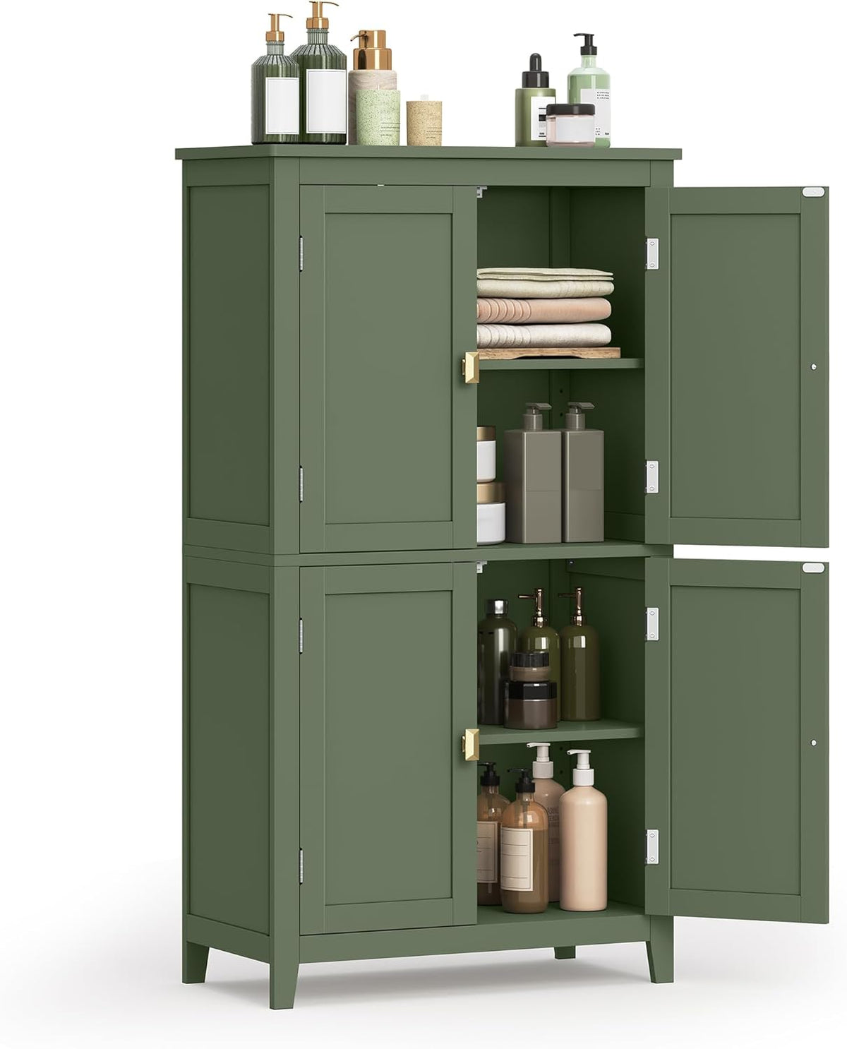 VASAGLE Bathroom Floor Storage Cabinet with Adjustable Shelves