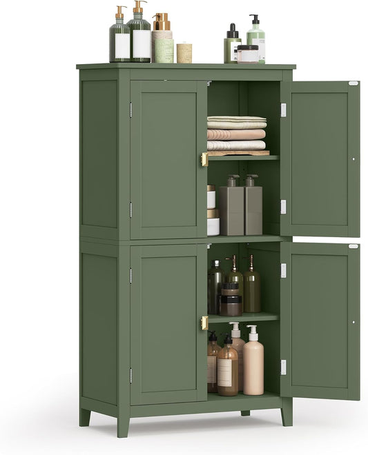 VASAGLE Bathroom Floor Storage Cabinet with Adjustable Shelves