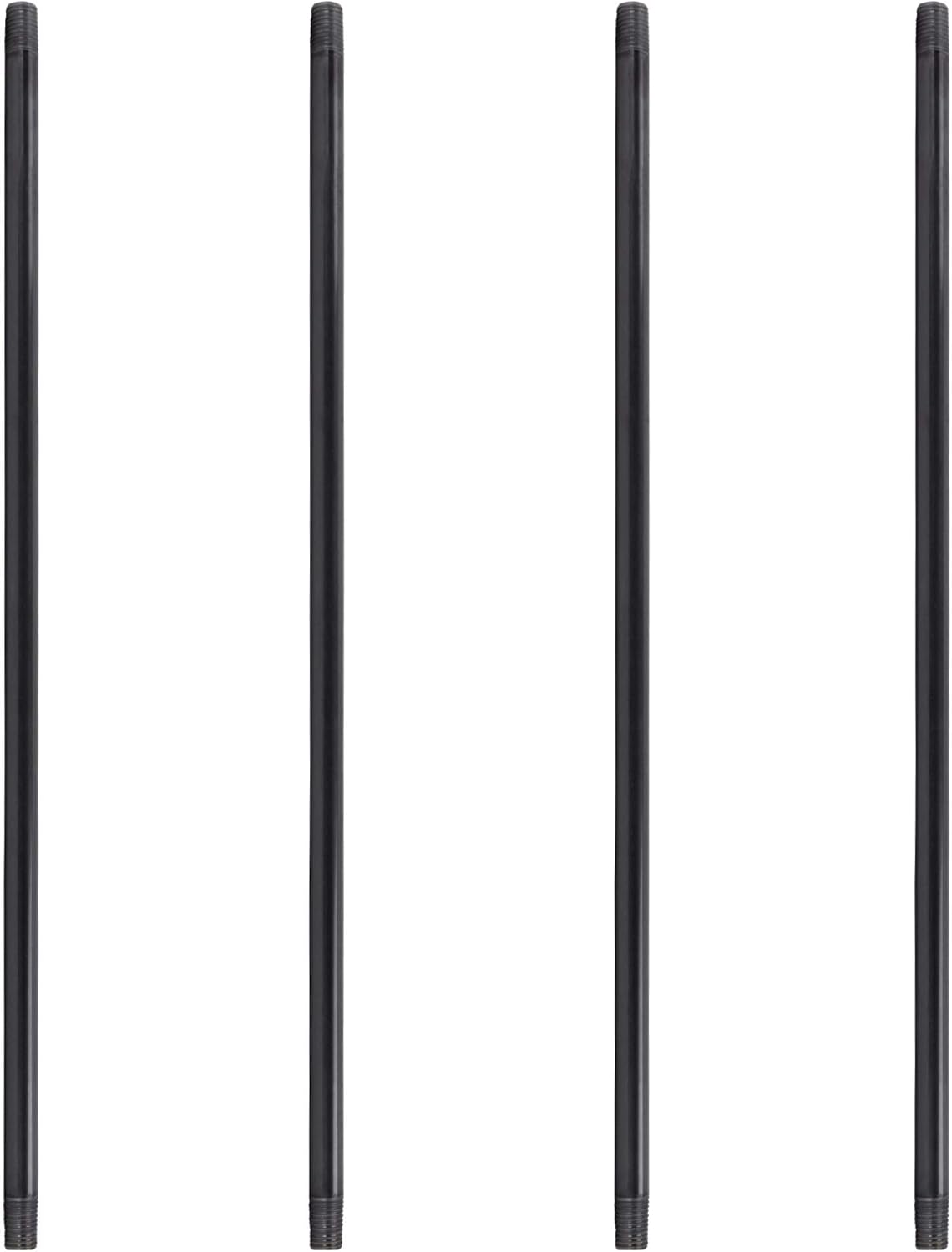 PIPE DECOR 1 INCH x 72 INCH Black Steel Plumbing Pipe 4-Pack