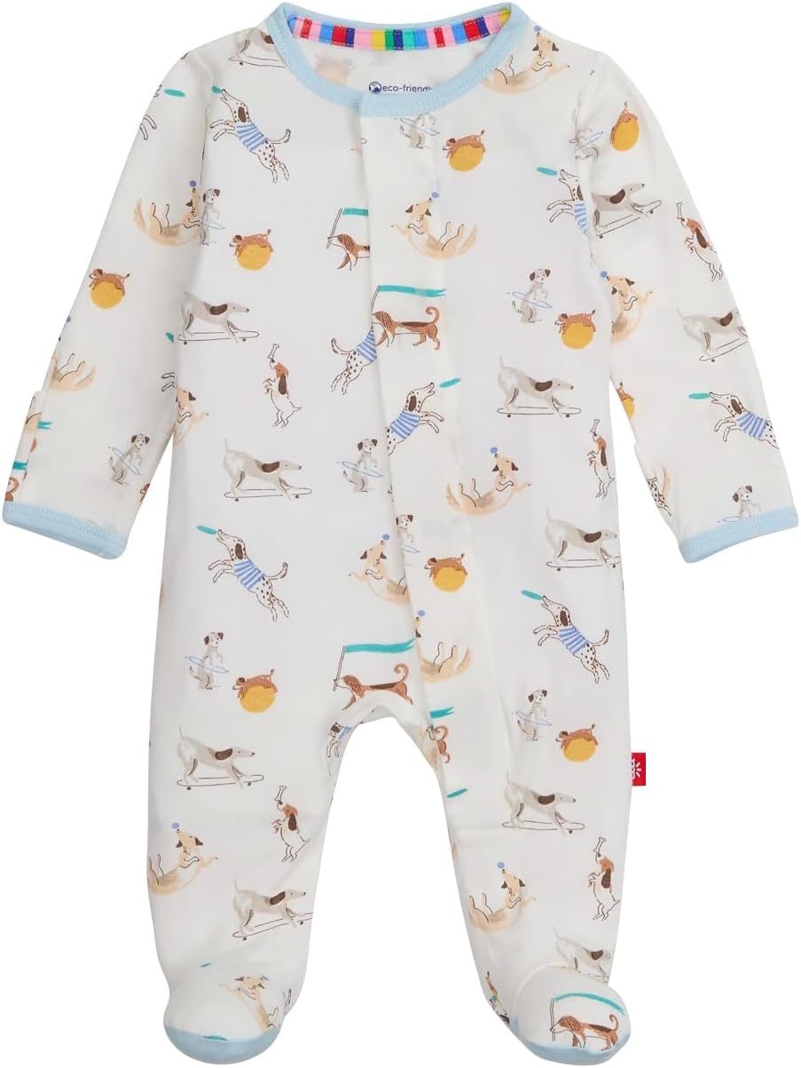 Magnetic Me Boys Modal Baby Footie Pajamas for Easy Dressing