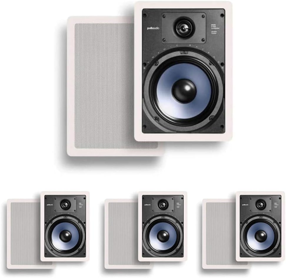 Polk Audio RC85i 8in In-Wall Speakers for Indoor/Outdoor Use