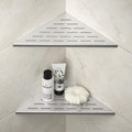 Corner Shower Shelf 12in Brushed Stainless Steel for Tiled Walls
