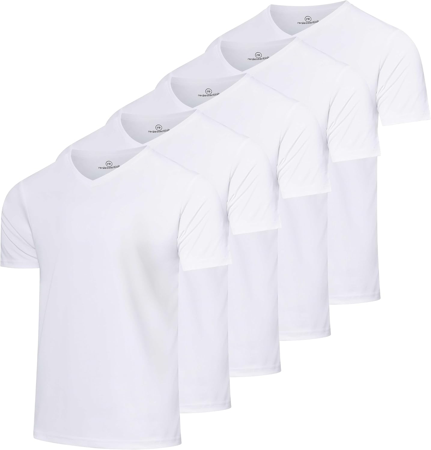 Men's Mesh Quick Dry V-Neck T-Shirt 5 Pack for Performance